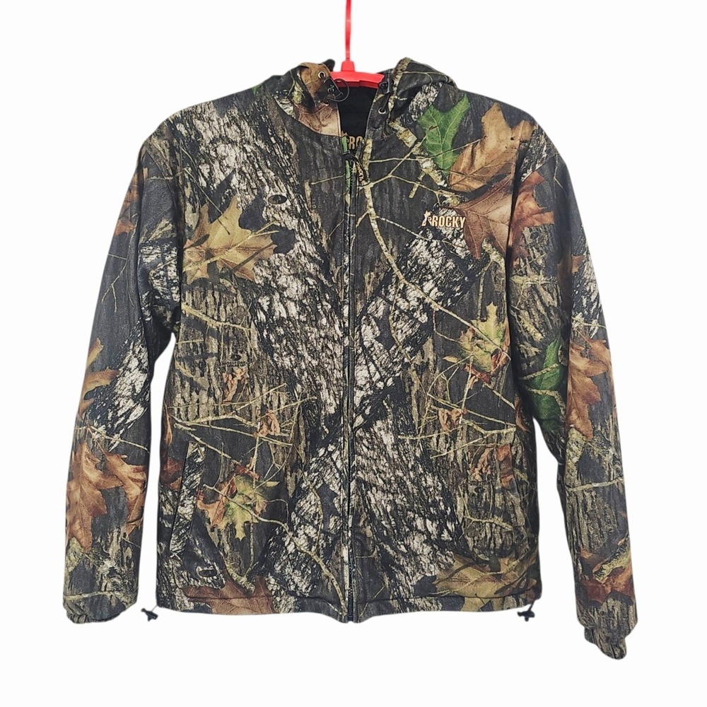 Rocky Mossy Oak Jacket Men's Large Camo Coat Full Zip Hooded Insulated Hunting‎